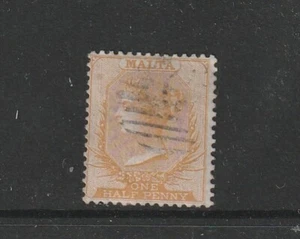Malta 1863/81 1/2d Naranja Buff Ligeramente Usado SG 8 - Imagen 1 de 2