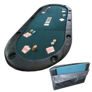 Pokertischplatte dreifach faltbar integrierte Getränkehalter dicke gepolsterte Kanten mit Tragetasche - Bild 1 von 6