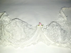 Victoria Secret 40C bra Sexy Vintage 1990-s Lace Sheer White Unlined women's - Picture 1 of 7