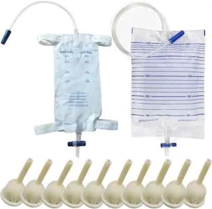 Condom Catheter External Self Sealing Set 10pcs Male Condom Catheter 1pcs 500ml - Picture 1 of 3