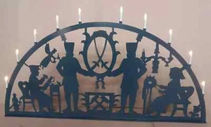 Außen Licht Schwibbogen 123 cm breit Lichterbogen Metall groß Outdoor Erzgebirge - Bild 1 von 2