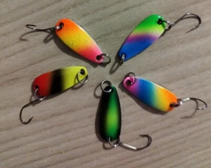 LOTTO 5 PZ Cucchiaini Ondulanti, trout Area Spoon 3 gr, spinning trota persico - Foto 1 di 5