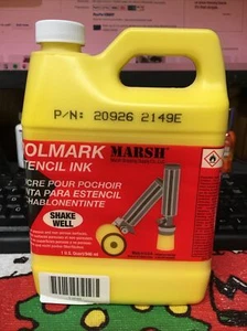MARSH 20926 Stencil Ink, Yellow, 1 qt. 👀 GR8 BUY - Picture 1 of 9