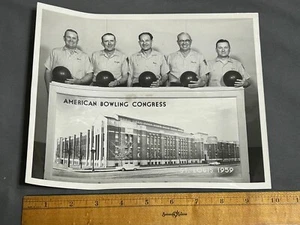 1959 St. Louis Missouri AMERICAN BOWLING CONGRESS 8x10 b/w TEAM PHOTO Uniform - Picture 1 of 4
