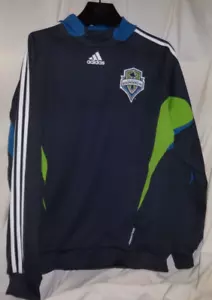 SEATTLE SOUNDERS FC Long Sleeve Pullover adidas Jersey Goalie L - Picture 1 of 2