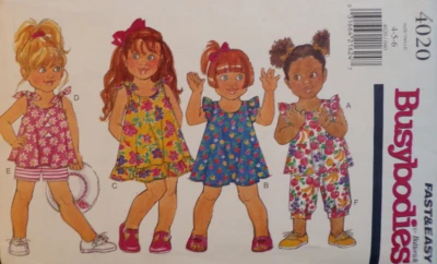 Butterick Sewing Pattern 4020 Busybodies Girls Dress Top Shorts Pants Sizes 4-6 - Image 1 of 4