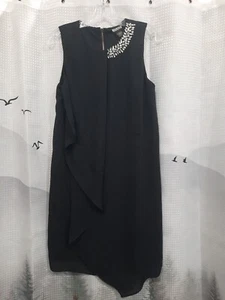 Haani Woman's Medium Knee High Back Zip Dress 18x38 Black Polyester Sleeveless  - Picture 1 of 5