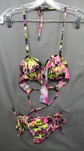 BIKINI SWIMMART Mujer Multicolor 2 Piezas 87% Nailon 13% Spandex Talla MED NUEVO - Imagen 1 de 7