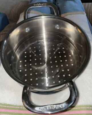 Cuisinart Stainless Steamer Strainer Insert 7.5” Riveted Handles 1716-18S V17882 - Image 1 of 4