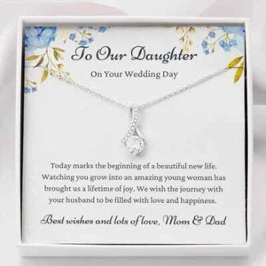 Collar de cinta a nuestra hija el día de su boda, collar de belleza atractivo - Imagen 1 de 11