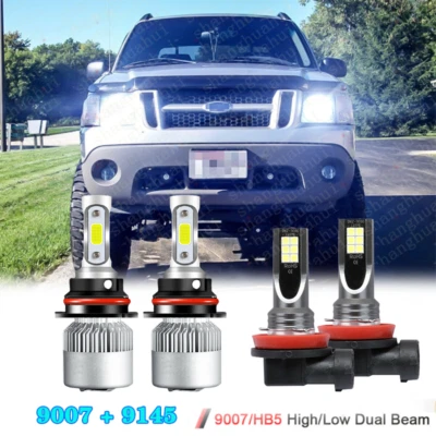 For Ford Explorer Sport Trac 2001-2005 4PC 3Side LED Headlight + Fog Light Bulbs - Imagem 1 de 4