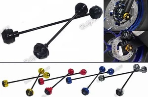 Front & Rear Wheel Axle Fork Slider Guard Protector Fit YAMAHA MT-07 FZ07 XSR700 - Picture 1 of 46