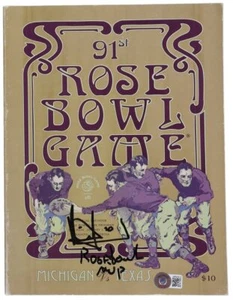 Vince Young Texas Firmado/Inscrito ""Rose Bowl MVP"" Programa Beckett 188764 - Imagen 1 de 3