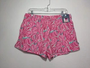 Pantaloncini estivi donna Lauren James Lounge taglia large rosa brillante stampa tropicale - Foto 1 di 7