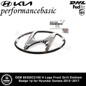 OEM 86300C2100 H Logo Front Grill Emblem Badge 1p for Hyundai Sonata 2015-2017 - Picture 1 of 4