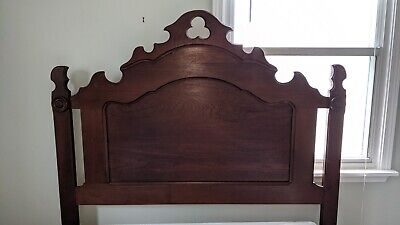 Antique Victorian - 1800s Eastlake 3/4 Size Walnut Bed • 800£