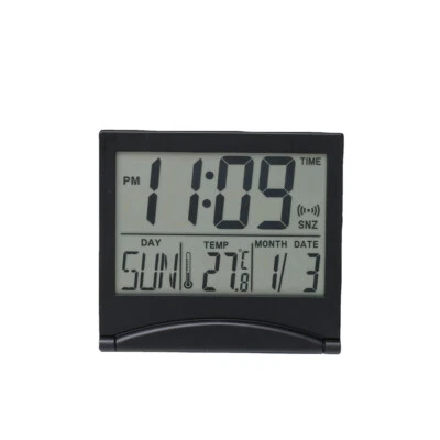 Digital Deck Clock Foldable Calendar Temperature Timer Alarm Clock LCD Display - Image 1 of 4