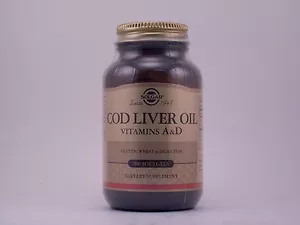 Solgar Cod Liver Oil 100 Softgels Vitamin A & D Supplement - Picture 1 of 2