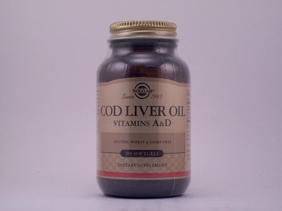 Solgar Norwegian Cod Liver Oil Vitamin a and D Softgels 100 Count