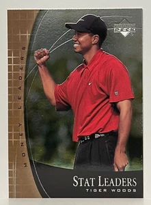 TIGER WOODS 2001 Upper Deck Golf #SL17 Stat Leaders Rookie Insert Stanford GOAT - Imagen 1 de 2
