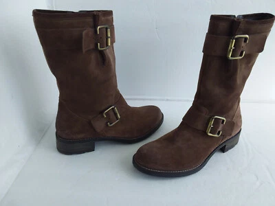 Botas de Moto Paul Verde Marrón Gamuza Suri Hebilla Cremallera Pull On Talla 5.5 / 8 US $450 Foto 1 de 4