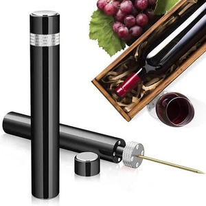 Air Pump Wine Opener - Travel Portable Pressure Bottle Silver - Picture 1 of 6