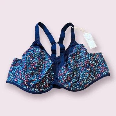 Sujetador deportivo geo azul marino Elomi Energise nuevo con etiquetas Foto 1 de 4