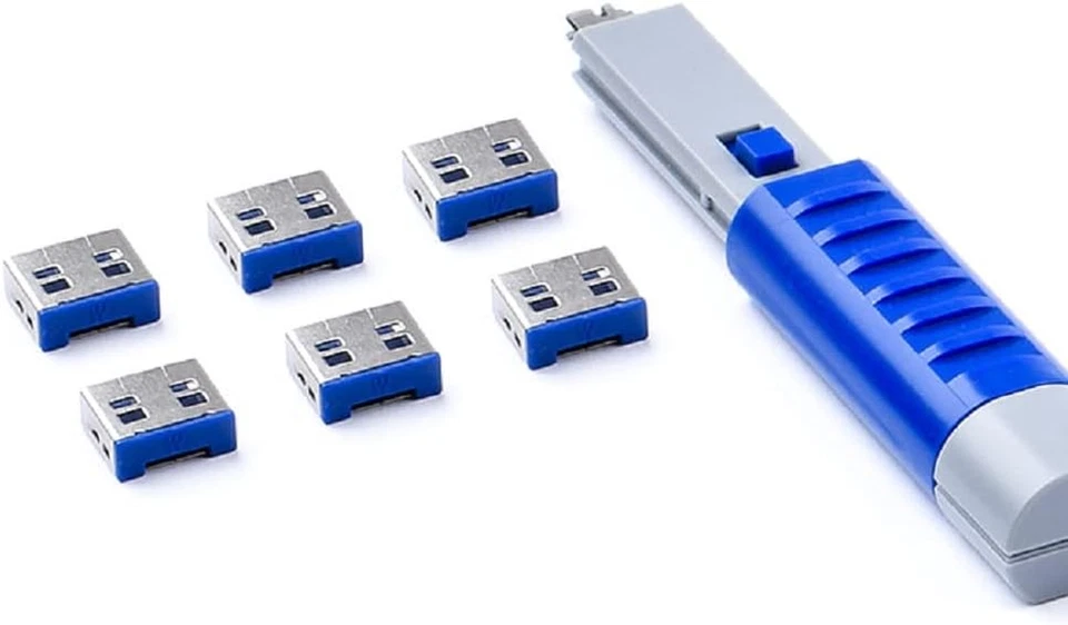 Serrature Porta USB Basic Con Chiave - 6 Blocco 1 Chiave (Blu Scuro) - Immagine 1 di 4