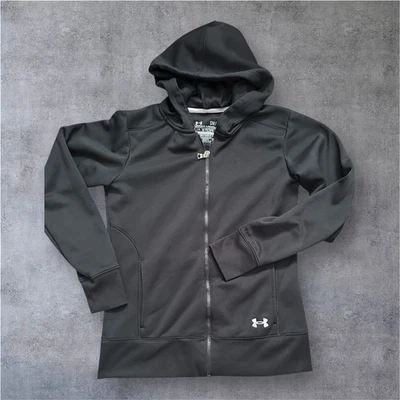 Under Armour Women’s Black Full Zip Athletic Hoodie Pockets Size Small - Image 1 of 4