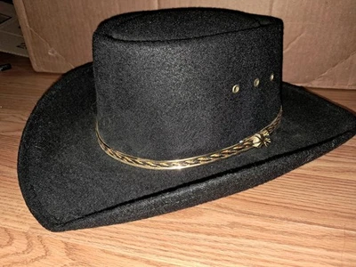 Sombreros occidentales J.R. Palacios Enterprises XL para hombre sombrero negro con banda dorada y negra Foto 1 de 4