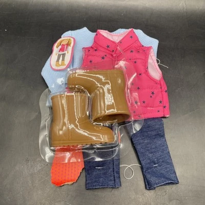 Our Generation Trekking Estrella Rosa Chaleco Marrón Botas Camisa Pantalones 18” Ropa Muñeca Foto 1 de 4