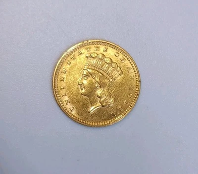Moneda de oro de 1 dólar princesa tipo 3 1857-P AU casi sin circular  Foto 1 de 2