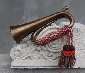 Vintage Militär Messing Horn mit Ontario Regiment Wappen Handarbeit Armee - Bild 1 von 10