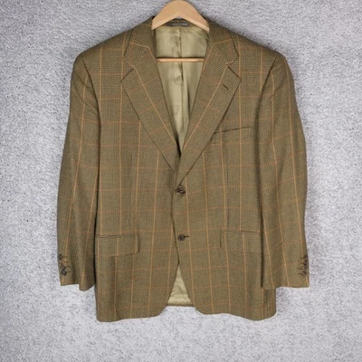 CORNELIANI VNT VOGUE MEN'S 100% CASHMERE SILK BLAZER 52 / L LARGE JACKET CHECK - Image 1 of 4