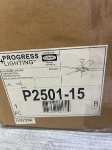 Progress Lighting P2501-15 Air Pro 52 Chrome Air Pro 52" 5 Blade Ceiling Fan - Picture 1 of 3