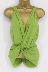 CHRISTOPHER ESBER WOMENS SILK SPRINGS WRAP TOP UK 4 APPLE GREEN RRP £460 EG - Picture 1 of 10