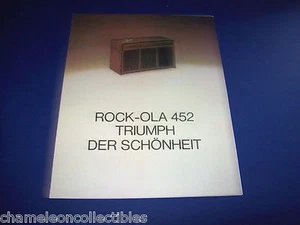 MODEL 452 ROCK OLA 1973 ORIGINAL PHONOGRAPH JUKEBOX SALES FLYER GERMAN TEXT - Picture 1 of 3
