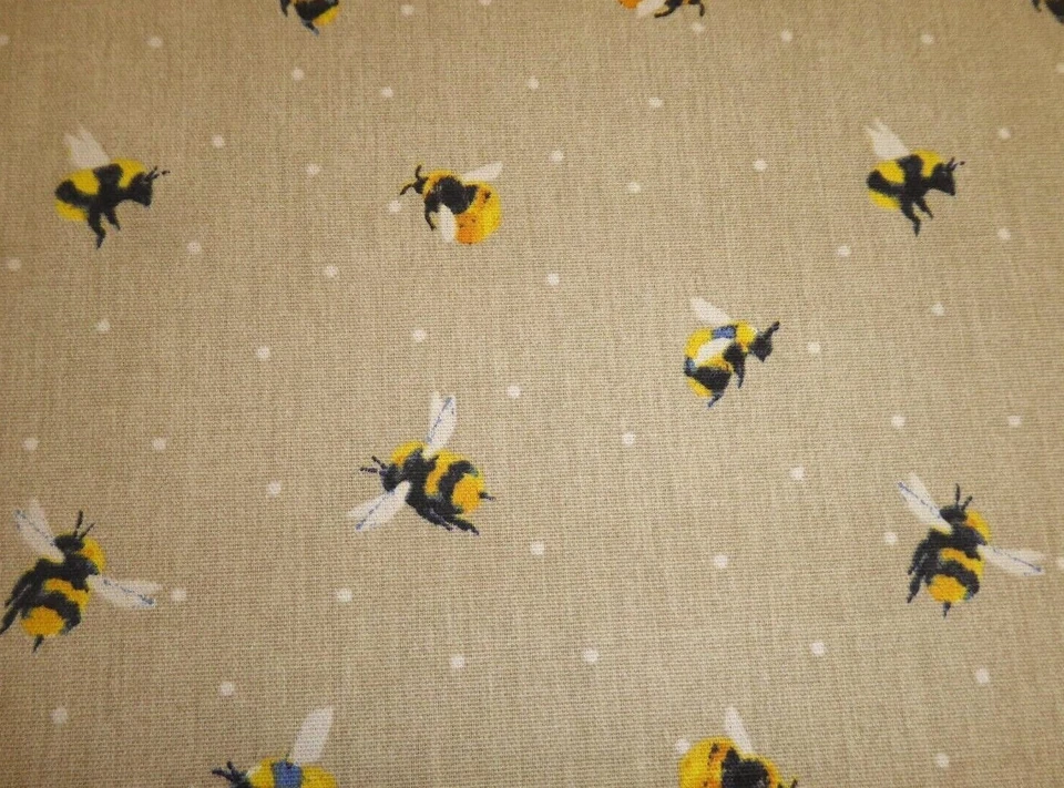 HONEYBEE from FRYETTS Cotton Print Fabric Curtains Cushions Upholstery