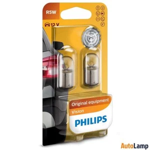 2x R5W Lámpara de visión Coche HALÓGENO 12V 5W BA15s PHILIPS 12821B2 - Imagen 1 de 1