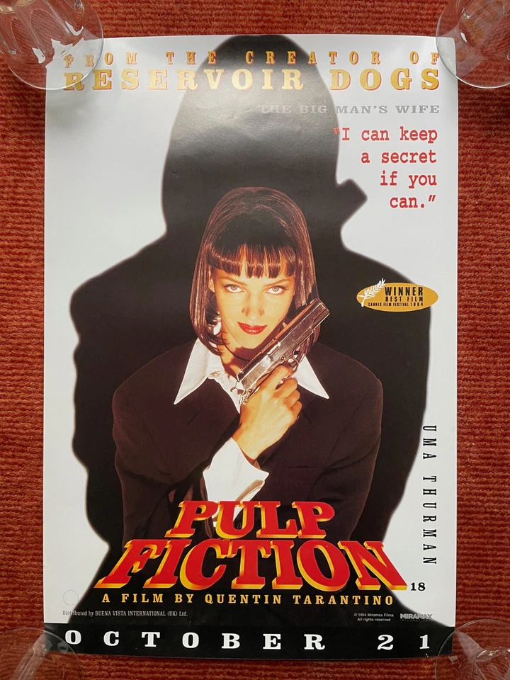 PULP FICTION (1994) Original Advance Movie Poster Uma Thurman Quentin Tarantino - Bild 1 von 1