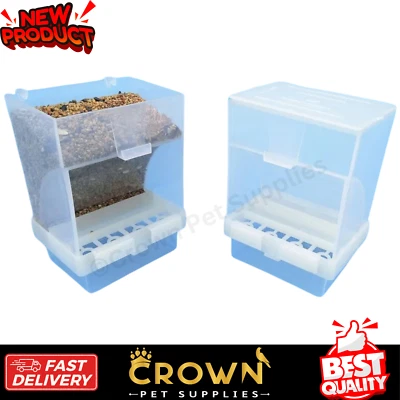 CROWN PET SUPPLIES No Mess Automatic Bird Feeder for Cage AND WILD Birds With Bottom Collecting BIn