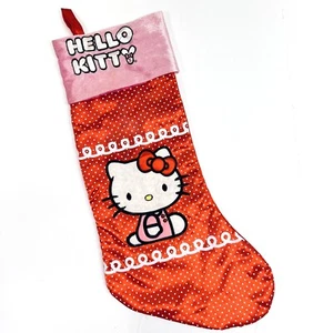 Calza natalizia vintage SANRIO 2014 HELLO KITTY da 20" GRANDE - Foto 1 di 6