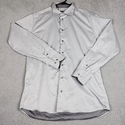Camisa St Croix Para Hombre XL Gris Contemporánea Manga Larga Abotonada Ligera Italia Foto 1 de 4