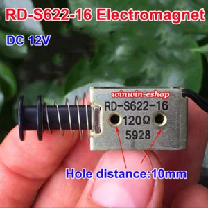 DC 12V Push Pull Suction Type Micro DC Electromagnet Spring Rod Solenoid Magnet - Picture 1 of 7