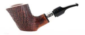 Pascucci Pfeife SANDGESTRAHLT braun Shape Stand Up Cherrywood Poker echt silber - Bild 1 von 9