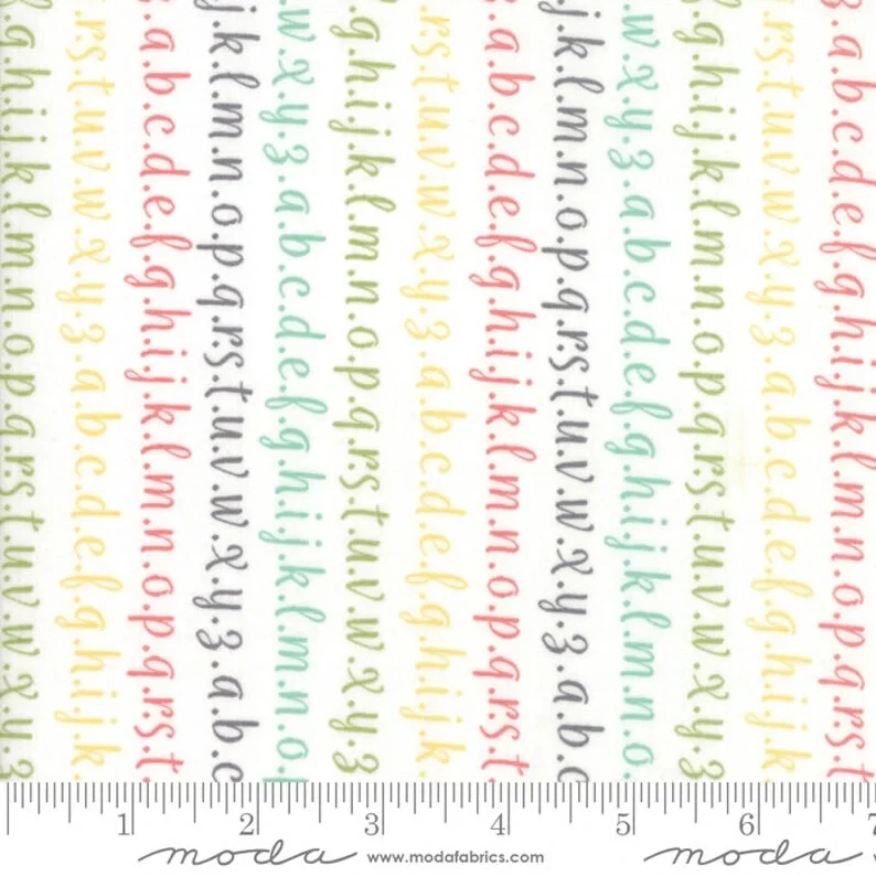 Moda STRAWBERRY JAM by Corey Yoder 29065 11 Alphabet Stripe *BY THE HALF YARD - Image 1 of 1