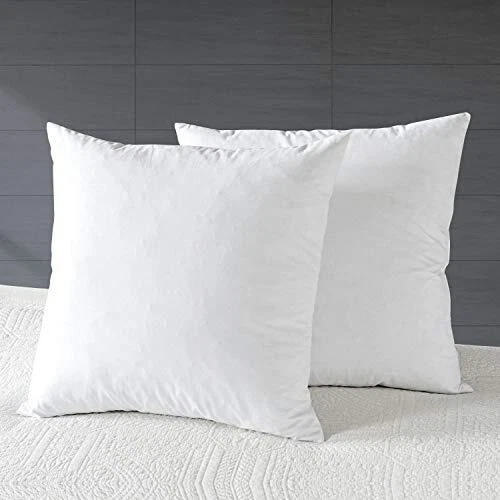 Apsmile 16x16 Goose Down Feather Throw Pillow Inserts 2 Pack - Premium Soft Cott