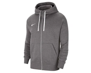 NIKE Fleece Hoodie-Charcoal-Swoosh Park 20 CW6887 Full Zip Soccer Zipper - Picture 1 of 5