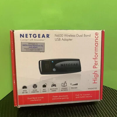 Netgear N600 Wireless Dual Band USB Adapter WNDA3100-100NAS GC Works - Image 1 of 4