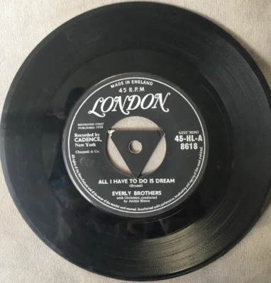 The Everly Brothers- All I Have To Do Is Dream 1958 7" 45RPM London Records VG+ - Image 1 of 4
